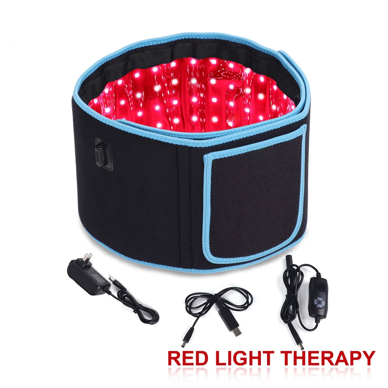 105PCS LED Red Light Therapy Belt 660Nm&850Nm near Infrared Heating Pad Portable Light Therapy Device Wearable for Body